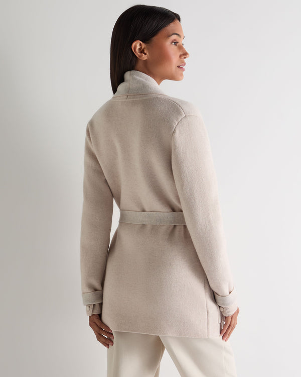 N.Peal Women's Milano Cashmere Cardigan Ecru White