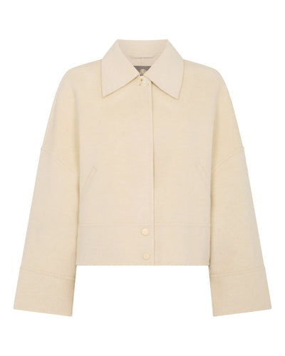 N.Peal Women's Woven Cashmere Short Jacket Off White