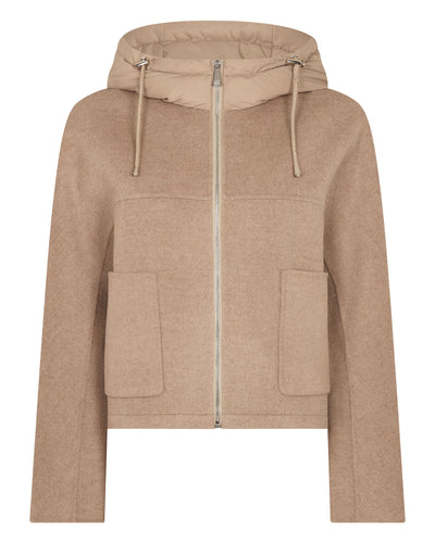 N.Peal Women's Down Hood Jacket Taupe Brown