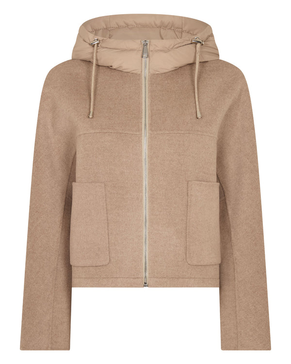 N.Peal Women's Down Hood Jacket Taupe Brown