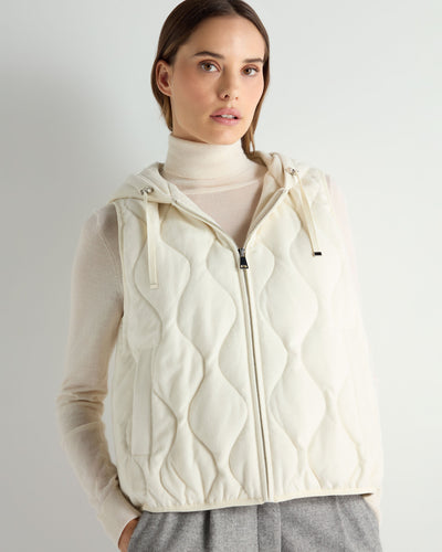 N.Peal Women's Padded Gilet With Hood White