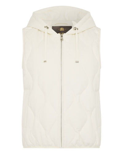 N.Peal Women's Padded Gilet With Hood White