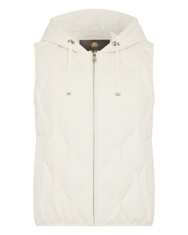 N.Peal Women's Padded Gilet With Hood White