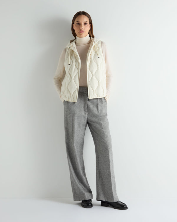 N.Peal Women's Padded Gilet With Hood White