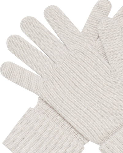 N.Peal Women's Ribbed Cashmere Gloves With Lurex Frost White Sparkle