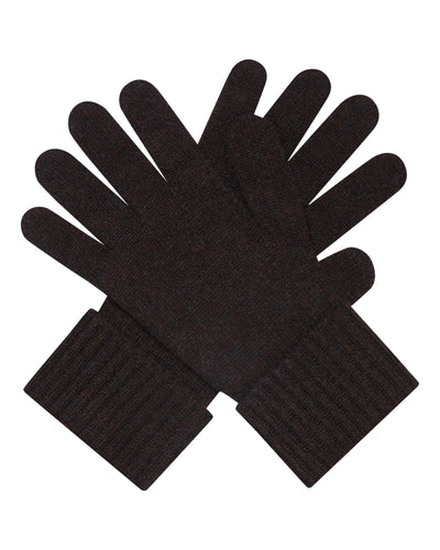 N.Peal Women's Ribbed Cashmere Gloves Cocoa Brown