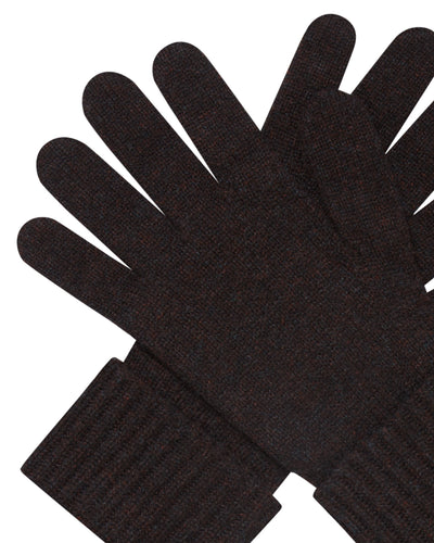N.Peal Women's Ribbed Cashmere Gloves Cocoa Brown