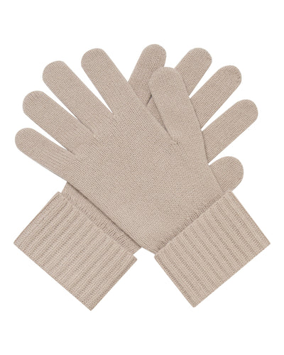 N.Peal Women's Ribbed Cashmere Gloves Cashew Brown