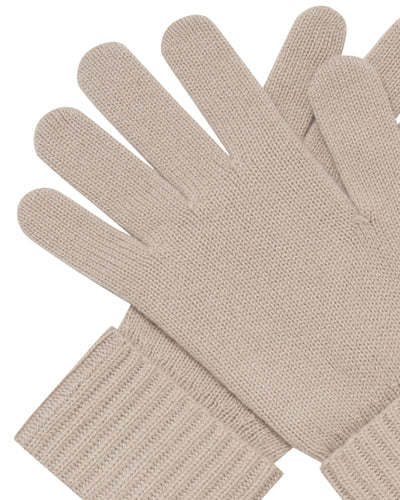 N.Peal Women's Ribbed Cashmere Gloves Cashew Brown