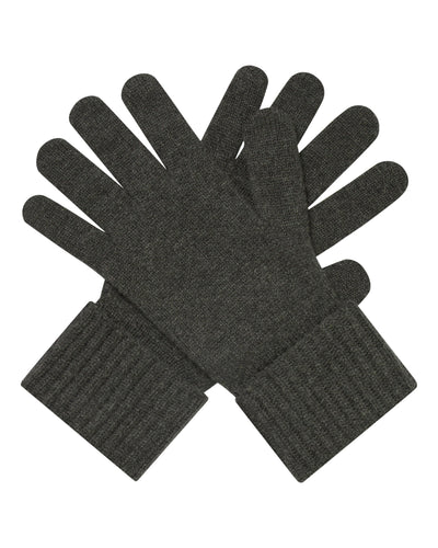 N.Peal Women's Ribbed Cashmere Gloves Grey Moss