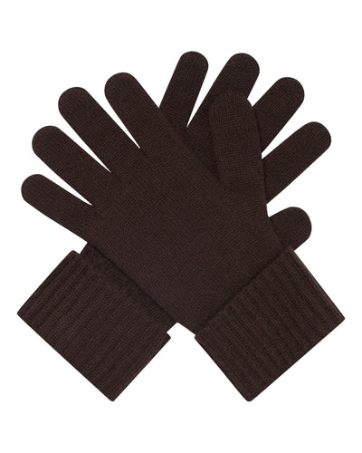 N.Peal Women's Ribbed Cashmere Gloves Redwood