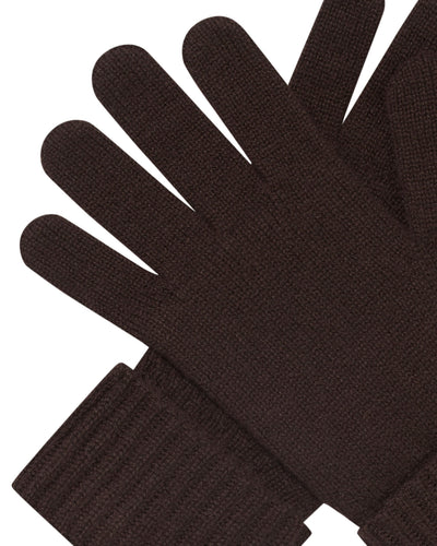 N.Peal Women's Ribbed Cashmere Gloves Redwood