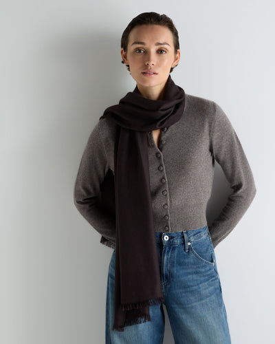 N.Peal Women's Pashmina Cashmere Stole Cocoa Brown