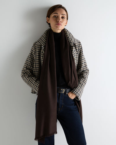 N.Peal Women's Pashmina Cashmere Shawl Redwood
