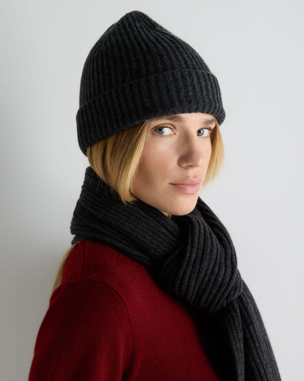 Unisex Ribbed Cashmere Hat 2