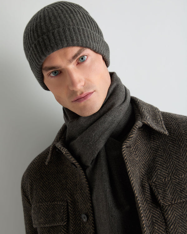Unisex Ribbed Cashmere Hat  3