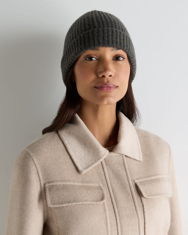 Unisex Ribbed Cashmere Hat  2