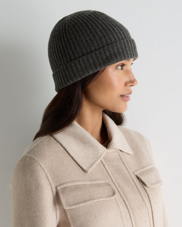 Unisex Ribbed Cashmere Hat  4
