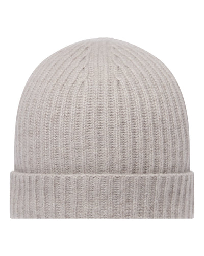 N.Peal Unisex Ribbed Cashmere Hat Oat Grey