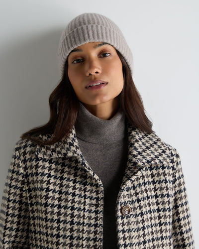 N.Peal Unisex Ribbed Cashmere Hat Oat Grey