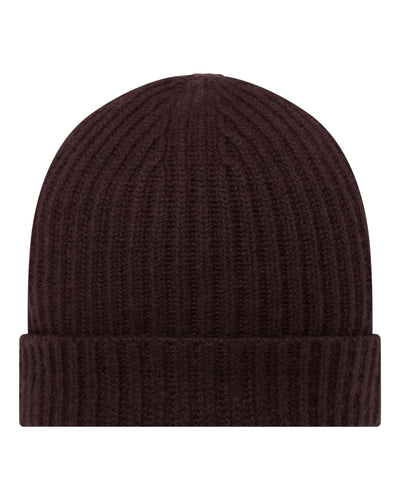 N.Peal Unisex Ribbed Cashmere Hat Redwood