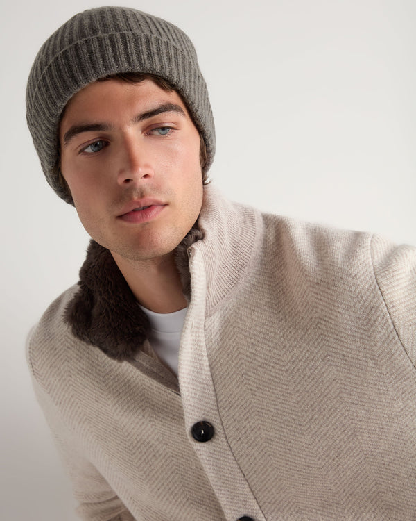 Unisex Ribbed Cashmere Hat 3