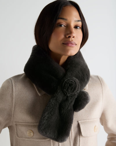 N.Peal Women's Fur Neck Warmer Grey Moss
