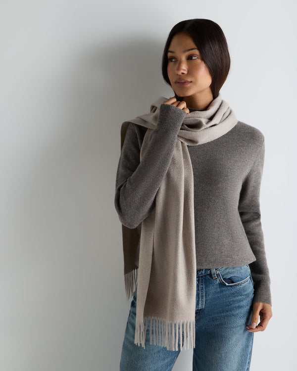Unisex Large Woven Cashmere Scarf 2