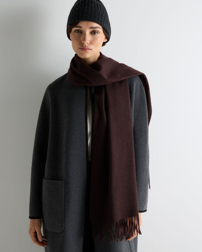 N.Peal Unisex Large Woven Cashmere Scarf Redwood