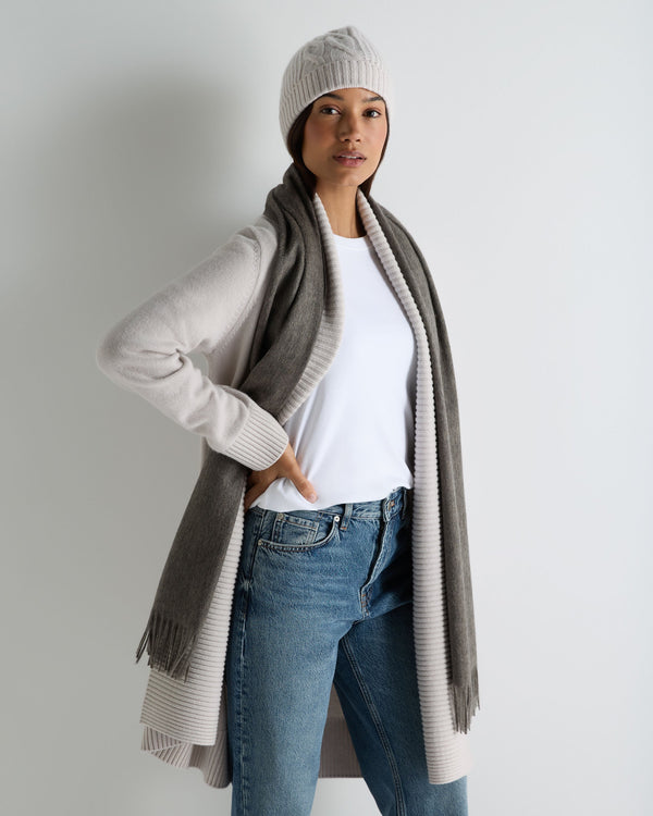 Unisex Large Woven Cashmere Scarf 2