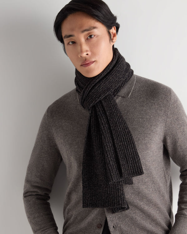 Unisex Short Ribbed Cashmere Scarf 5