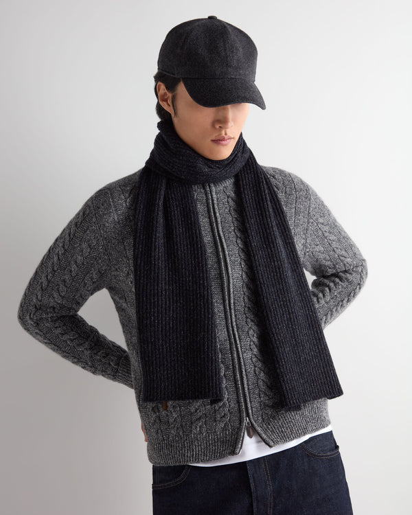 Unisex Short Ribbed Cashmere Scarf 3