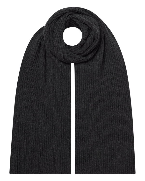 Unisex Short Ribbed Cashmere Scarf 1
