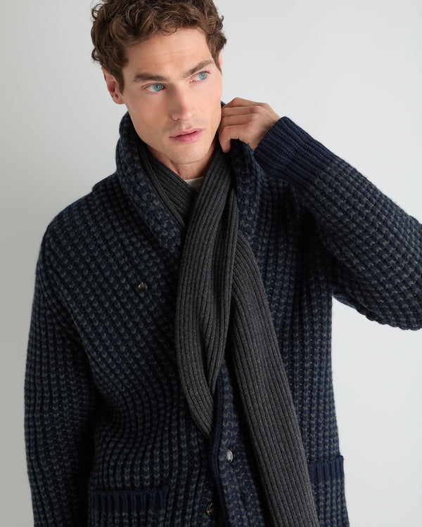 Unisex Short Ribbed Cashmere Scarf 3