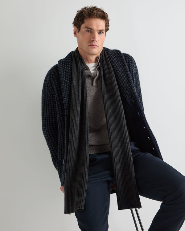 Unisex Short Ribbed Cashmere Scarf 5