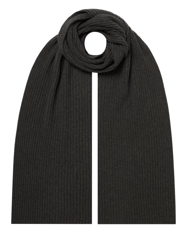 Unisex Short Ribbed Cashmere Scarf  1
