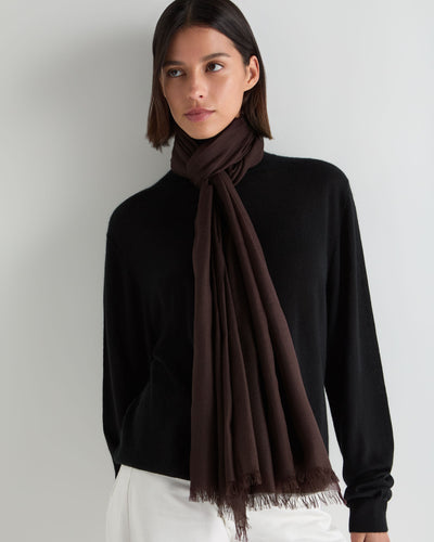 N.Peal Women's Ultrafine Pashmina Cashmere Shawl Redwood