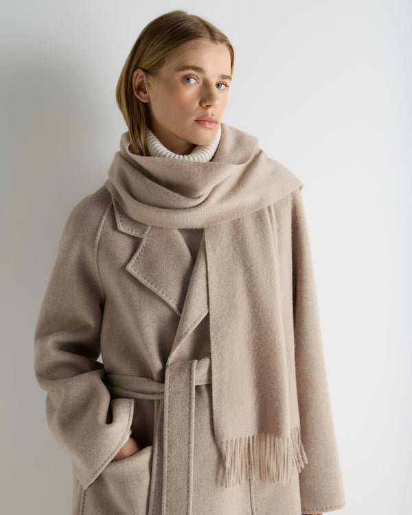 N.Peal Unisex Woven Cashmere Scarf Cashew Brown