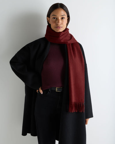 N.Peal Unisex Woven Cashmere Scarf Rustic Red