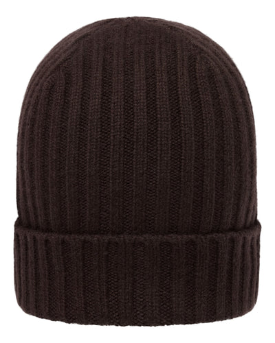 N.Peal Unisex Chunky Ribbed Cashmere Hat Redwood