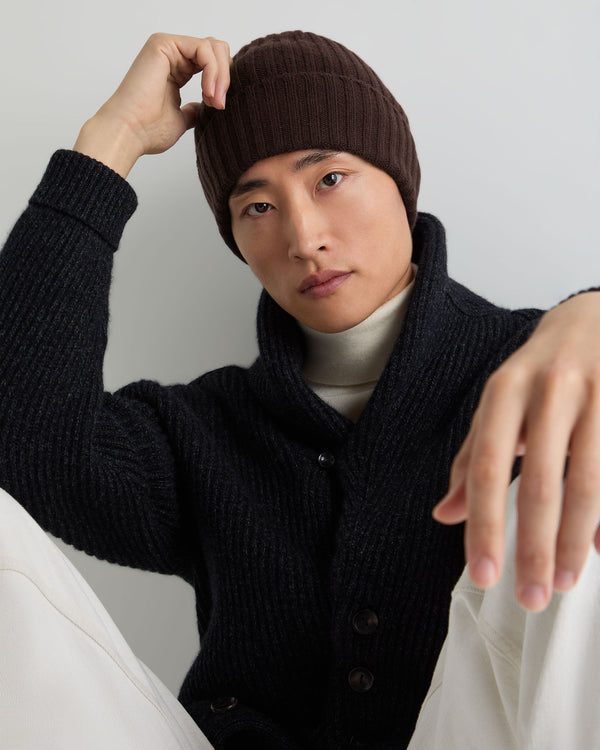 Unisex Chunky Ribbed Cashmere Hat 3