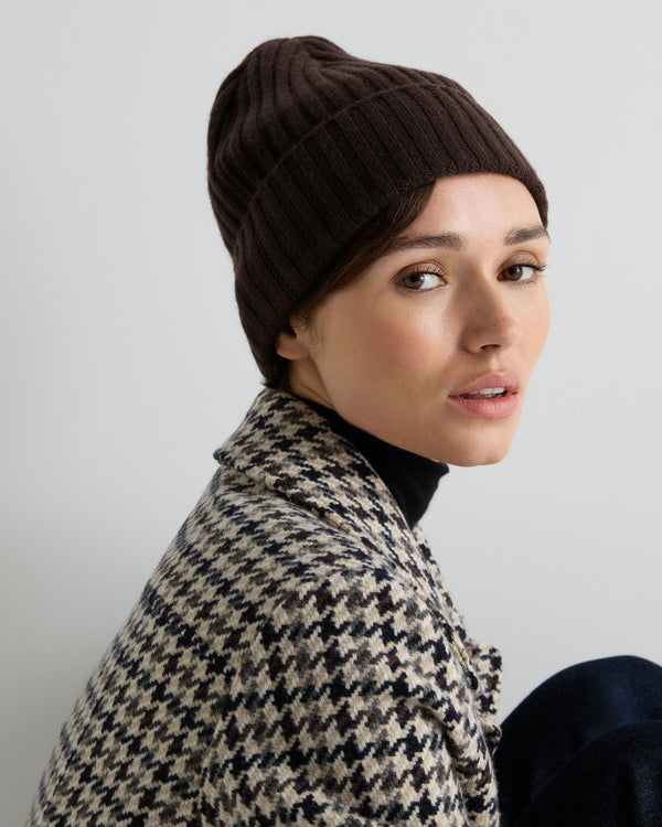 Unisex Chunky Ribbed Cashmere Hat 2