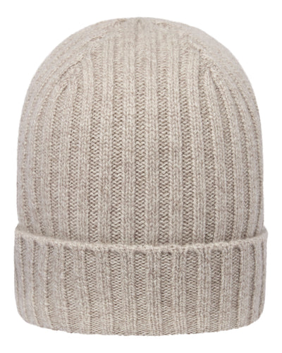 N.Peal Unisex Chunky Ribbed Cashmere Hat Toasted Sesame Brown