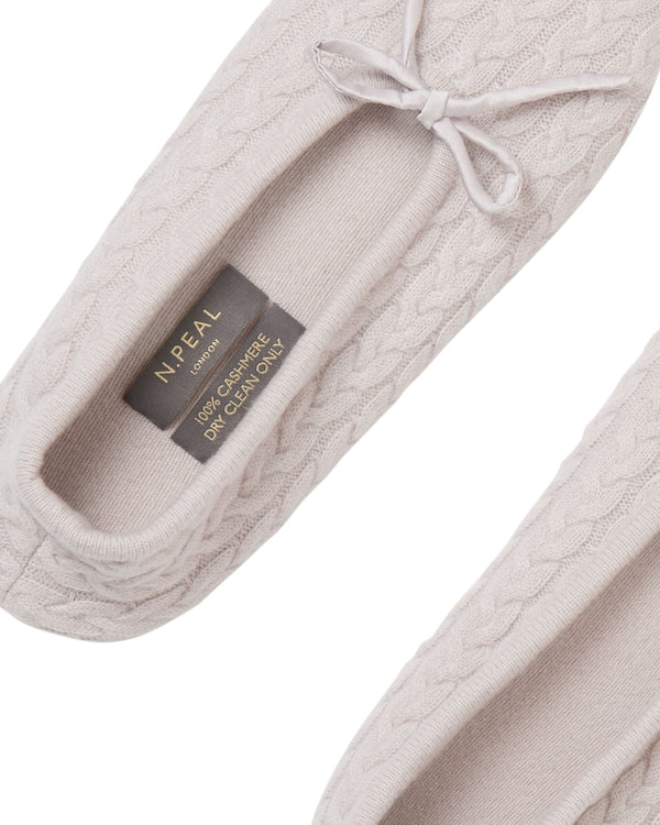 Women's Cable Cashmere Slippers 2