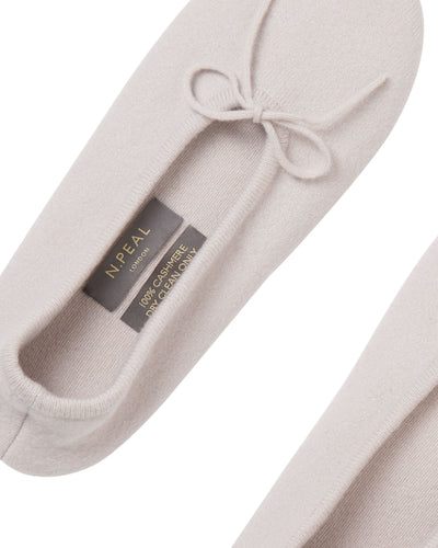 N.Peal Women's Cashmere Slippers Snow Grey
