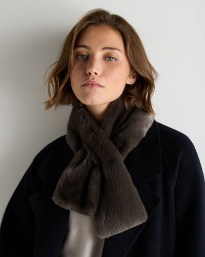 N.Peal Unisex Fur Neckwarmer Wood Smoke Brown