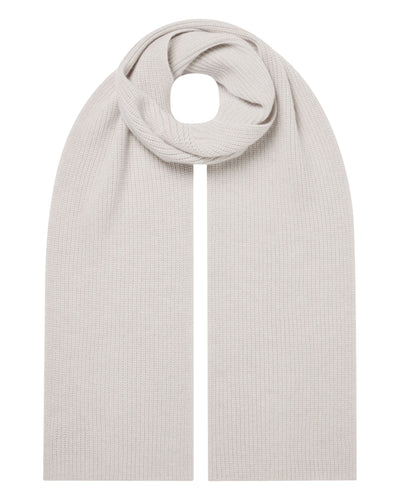 N.Peal Women's Ribbed Cashmere Scarf With Lurex Frost White Sparkle