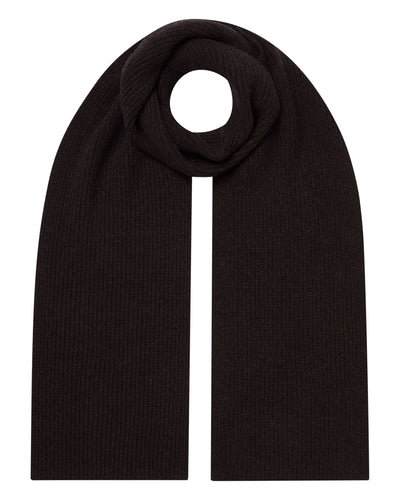N.Peal Unisex Ribbed Cashmere Scarf Cocoa Brown