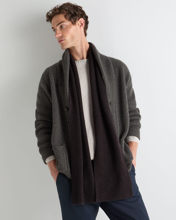 Unisex Ribbed Cashmere Scarf 5