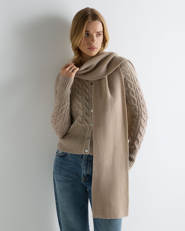 Unisex Ribbed Cashmere Scarf 5
